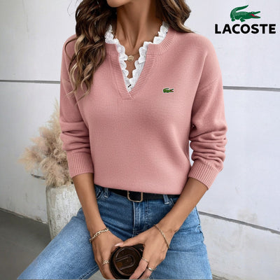 V-Neck Lace Sweater || SALE