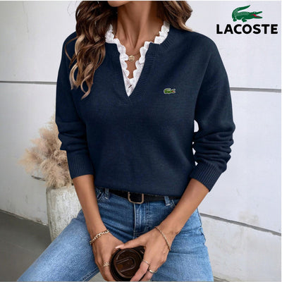 V-Neck Lace Sweater || SALE